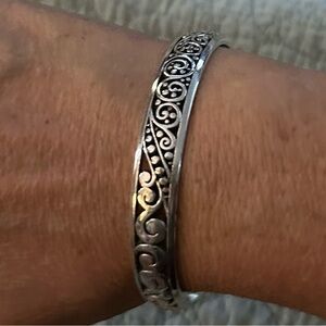 BRIGHTON Silver Tone Cut Out Bangle